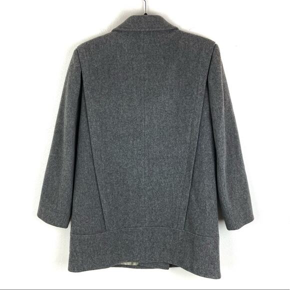 Vintage Fashionbila Wool Coat Made In USA 80s Gray Double Breasted Womens 12 LG - Picture 3 of 12